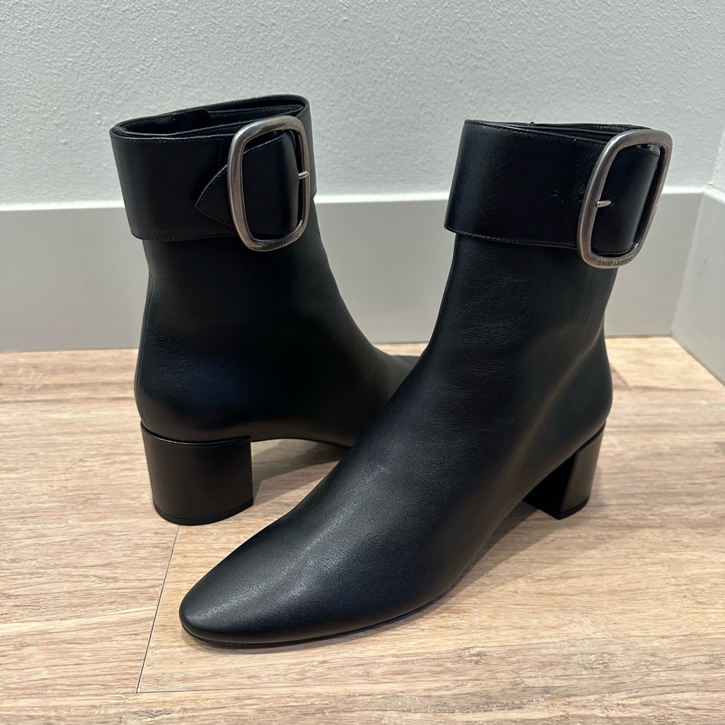 Saint Laurent Joplin Leather Ankle Boots